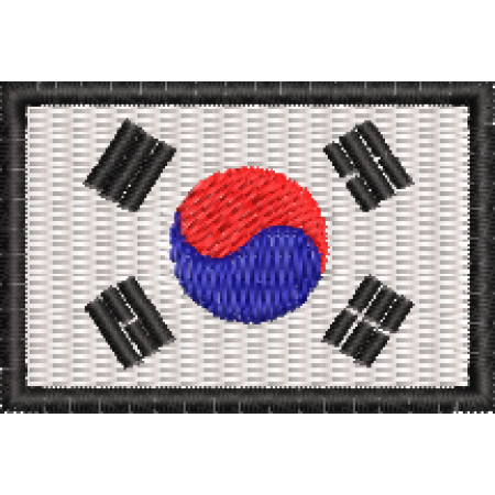 Patch Bordado Mini Bandeira Coréia do Sul 3x4,5 cm Cód.MBP20