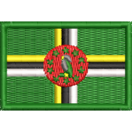Patch Bordado Mini Bandeira Dominica 3x4,5 cm Cód.MBP189