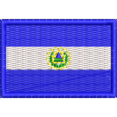 Patch Bordado Mini Bandeira El Salvador 3x4,5 cm Cód.MBP141
