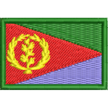 Patch Bordado Mini Bandeira Eritreia 3x4,5 cm Cód.MBP190