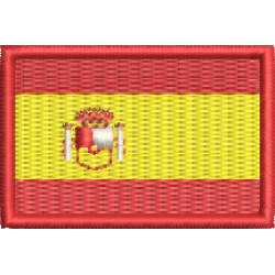 Patch Bordado Mini Bandeira Espanha 3x4,5 cm Cód.MBP15