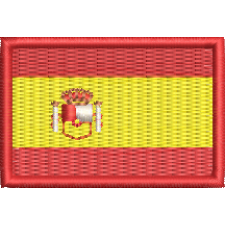 Patch Bordado Mini Bandeira Espanha 3x4,5 cm Cód.MBP15