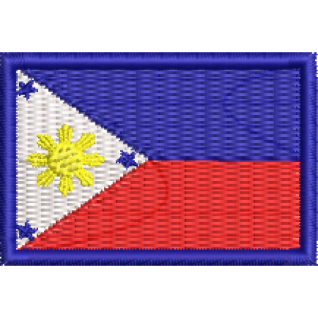 Patch Bordado Mini Bandeira Filipinas 3x4,5 cm Cód.MBP153