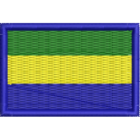 Patch Bordado Mini Bandeira Gabão 3x4,5 cm Cód.MBP191