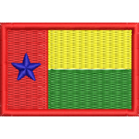 Patch Bordado Mini Bandeira Guiné Bissau 3x4,5 cm Cód.MBP196