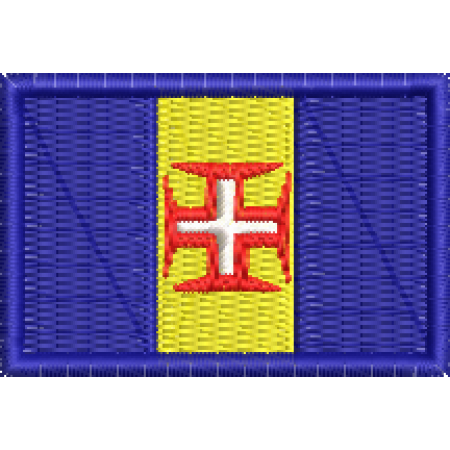 Patch Bordado Mini Bandeira Ilhas de Madeira 3x4,5 cm  Cód.MBP118