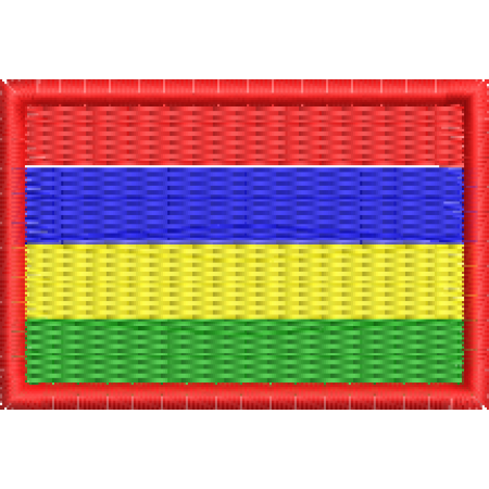 Patch Bordado Mini Bandeira Ilhas Mauricio 3x4,5 cm Cód.MBP137