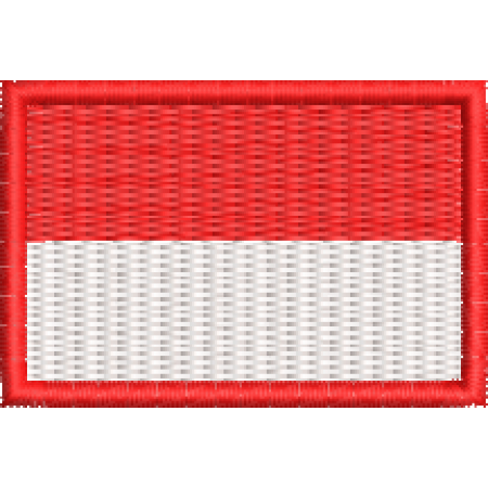 Patch Bordado Mini Bandeira Indonésia 3x4,5 cm Cód.MBP128