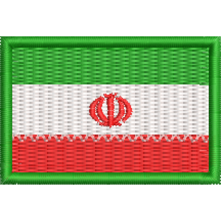 Patch Bordado Mini Bandeira Irã  3x4,5 cm Cód.MBP203