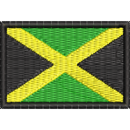 Patch Bordado Mini Bandeira Jamaica 3x4,5 cm Cód.MBP117
