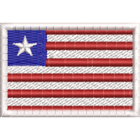 Patch Bordado Mini Bandeira Libéria 3x4,5 cm Cód.MBP207