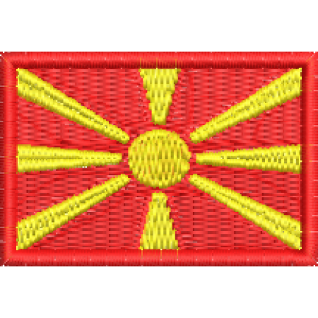 Patch Bordado Mini Bandeira Macedônia 3x4,5 cm Cód.MBP208 