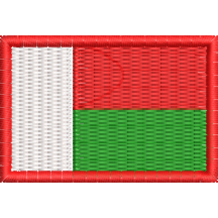 Patch Bordado Mini Bandeira Madagascar 3x4,5 cm Cód.MBP209