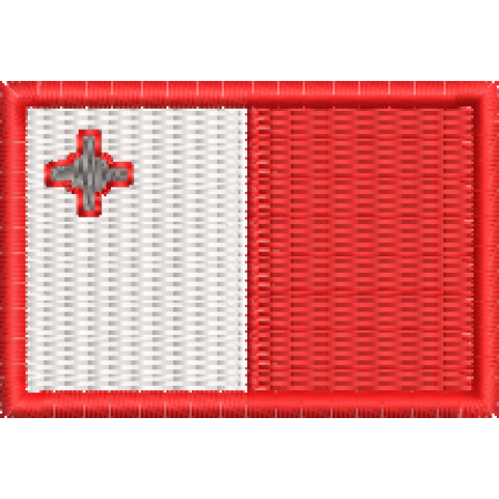 Patch Bordado Mini Bandeira Malta 3x4,5 cm Cód.MBP112 