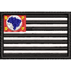 Patch Bordado Bandeira Estado São Paulo 3x4,5 cm Cód.MBE1