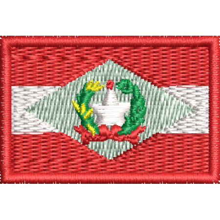 Patch Bordado Bandeira Estado Santa Catarina 3x4,5 cm cm Cód.MBE7