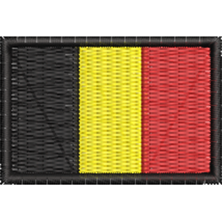 Patch Bordado Mini Bandeira Bélgica 3x4,5 cm Cód.MBP21