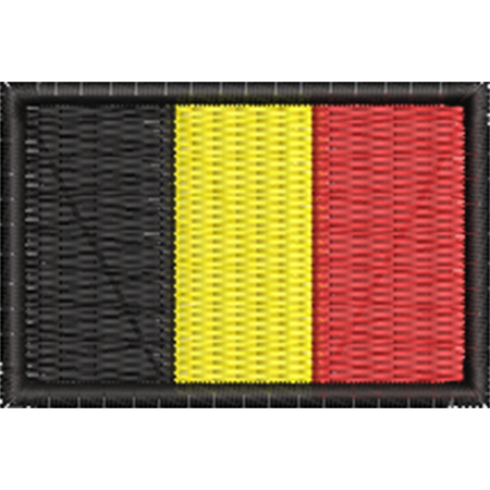 Patch Bordado Mini Bandeira Bélgica 3x4,5 cm Cód.MBP21