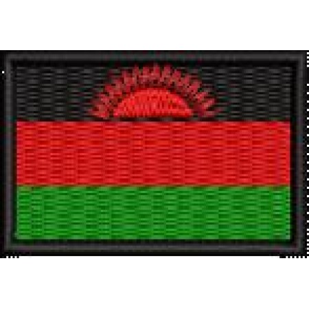 Patch Bordado Mini Bandeira Malawi 3x4,5 cm Cód.MBP210