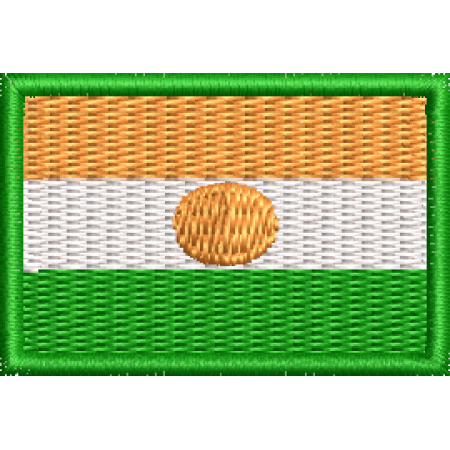 Patch Bordado Mini Bandeira Níger 3x4,5 cm Cód.MBP217