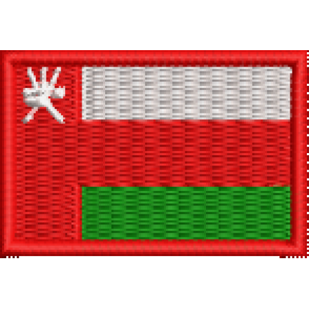 Patch Bordado Mini Bandeira Omã 3x4,5 cm Cód.MBP218