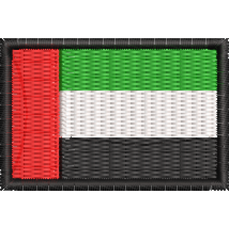Patch Bordado Mini Bandeira Emirados Árabes 3x4,5 cm Cód.MBP27