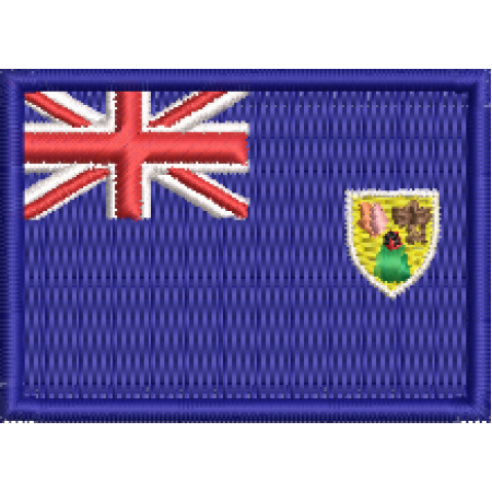 Patch Bordado Mini Bandeira Ilhas Turcas e Caicos 3x4,5 cm Cód.MBP270