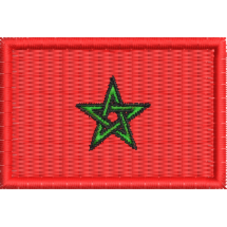 Patch Bordado Mini Bandeira Marrocos 3x4,5 cm Cód.MBP32