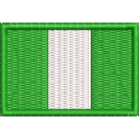 Patch Bordado Mini Bandeira Nigéria 3x4,5 cm Cód.MBP34