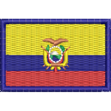 Patch Bordado Mini Bandeira Equador 3x4,5 cm Cód.MBP37