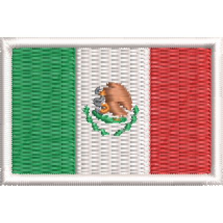 Patch Bordado Mini Bandeira México 3x4,5 cm Cód.MBP38 