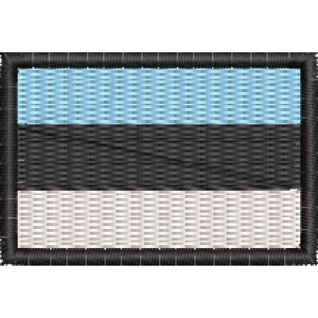 Patch Bordado Mini Bandeira Estônia 3x4,5 cm Cód.MBP40