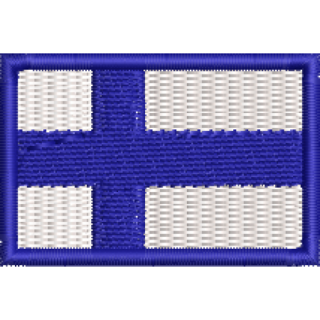 Patch Bordado Mini Bandeira Finlândia 3x4,5 cm Cód.MBP41 
