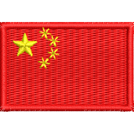 Patch Bordado Mini Bandeira China 3x4,5 cm Cód.MBP46