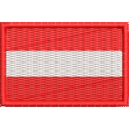 Patch Bordado Mini Bandeira Áustria 3x4,5cm Cód.MBP50