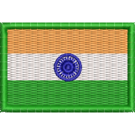 Patch Bordado Mini Bandeira Índia 3x4,5 cm Cód.MBP58
