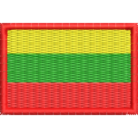 Patch Bordado Mini Bandeira Lituânia 3x4,5 cm Cód.MBP62