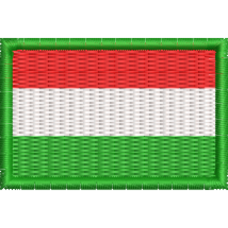 Patch Bordado Mini Bandeira Hungria 3x4,5 cm Cód.MBP63