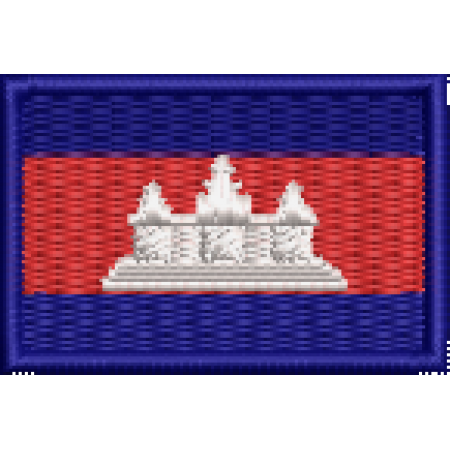 Patch Bordado Mini Bandeira Camboja 3x4,5cm Cód.MBP68