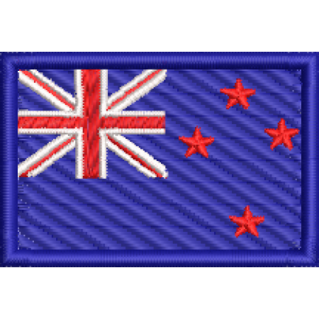 Patch Bordado Mini Bandeira Nova Zelândia 3x4,5 cm Cód.MBP72