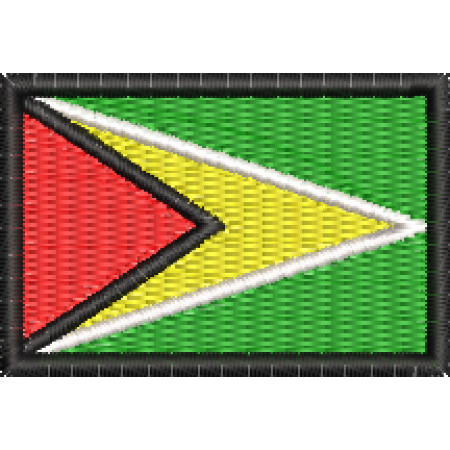 Patch Bordado Mini Bandeira Guiana 3x4,5 cm Cód.MBP73