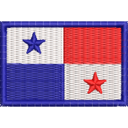 Patch Bordado  Mini Bandeira Panamá 3x4,5 cm Cód.MBP74