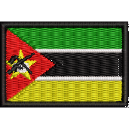 Patch Bordado Mini Bandeira Moçambique 3x4,5 cm Cód.MBP81