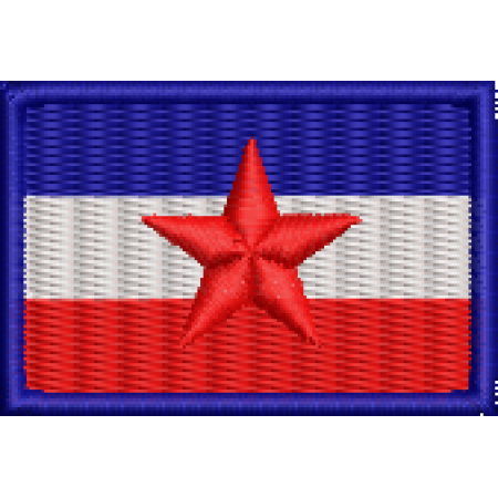 Patch Bordado Mini Bandeira Iugoslávia 3x4,5 cm Cód.MBP84