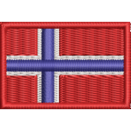 Patch Bordado Mini Bandeira Noruega 3x4,5 cm Cód.MBP89
