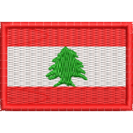 Patch Bordado Mini Bandeira Líbano 3x4,5 cm Cód.MBP96