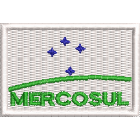 Patch Bordado Mini Bandeira Mercosul 3x4,5 cm Cód.MBP154