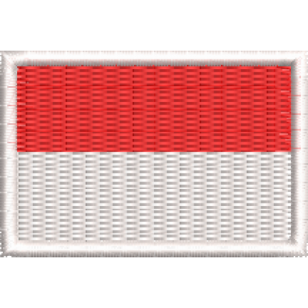 Patch Bordado Mini Bandeira Mônaco 3x4,5 cm Cód.MBP51