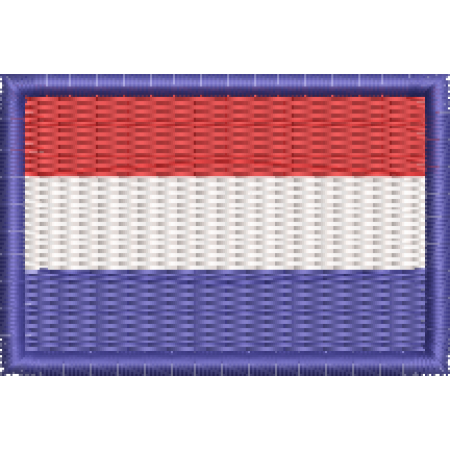 Patch Bordado Mini Bandeira Países Baixos 3x4,5 cm Cód.MBP164