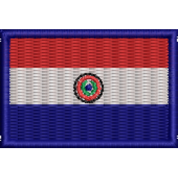 Patch Bordado  Mini Bandeira Paraguai 3x4,5 cm Cód.MBP13